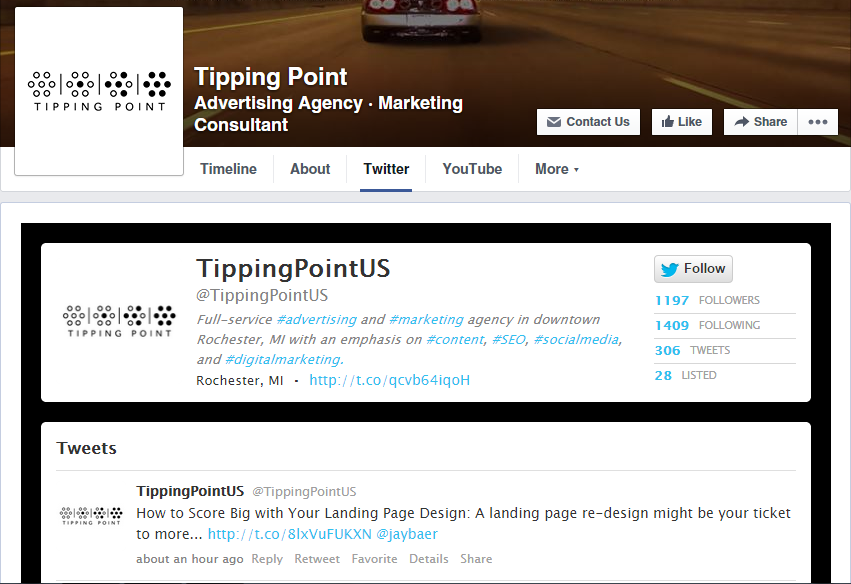 Tipping Point Facebook Twitter Tab