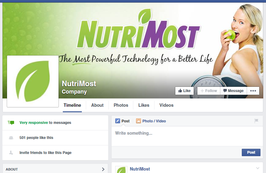 Nutrimost Very Responsive Facebook
