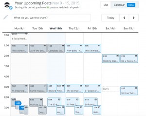 Buffer social media calendar